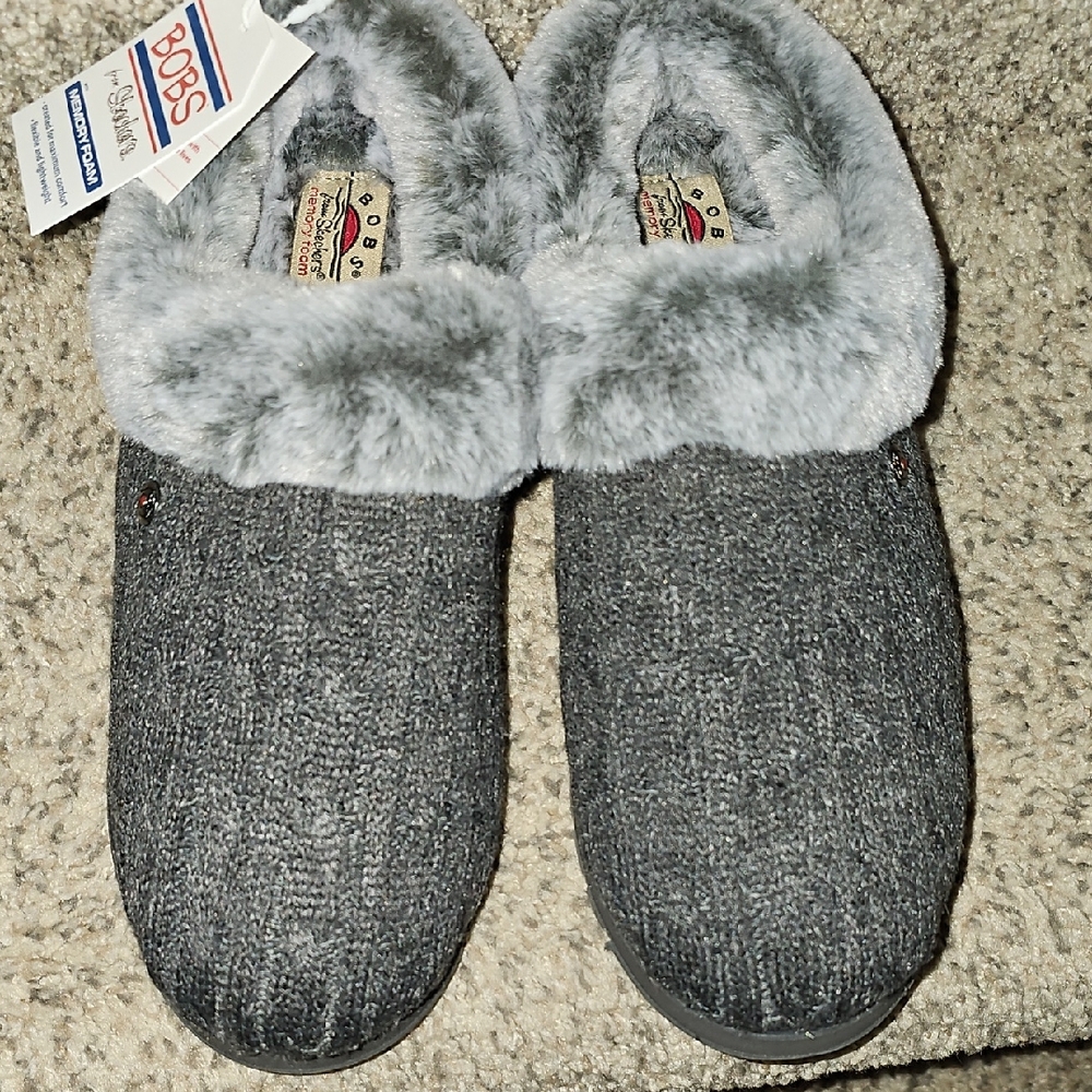 Skechers Women's Charcoal Knit Slippers